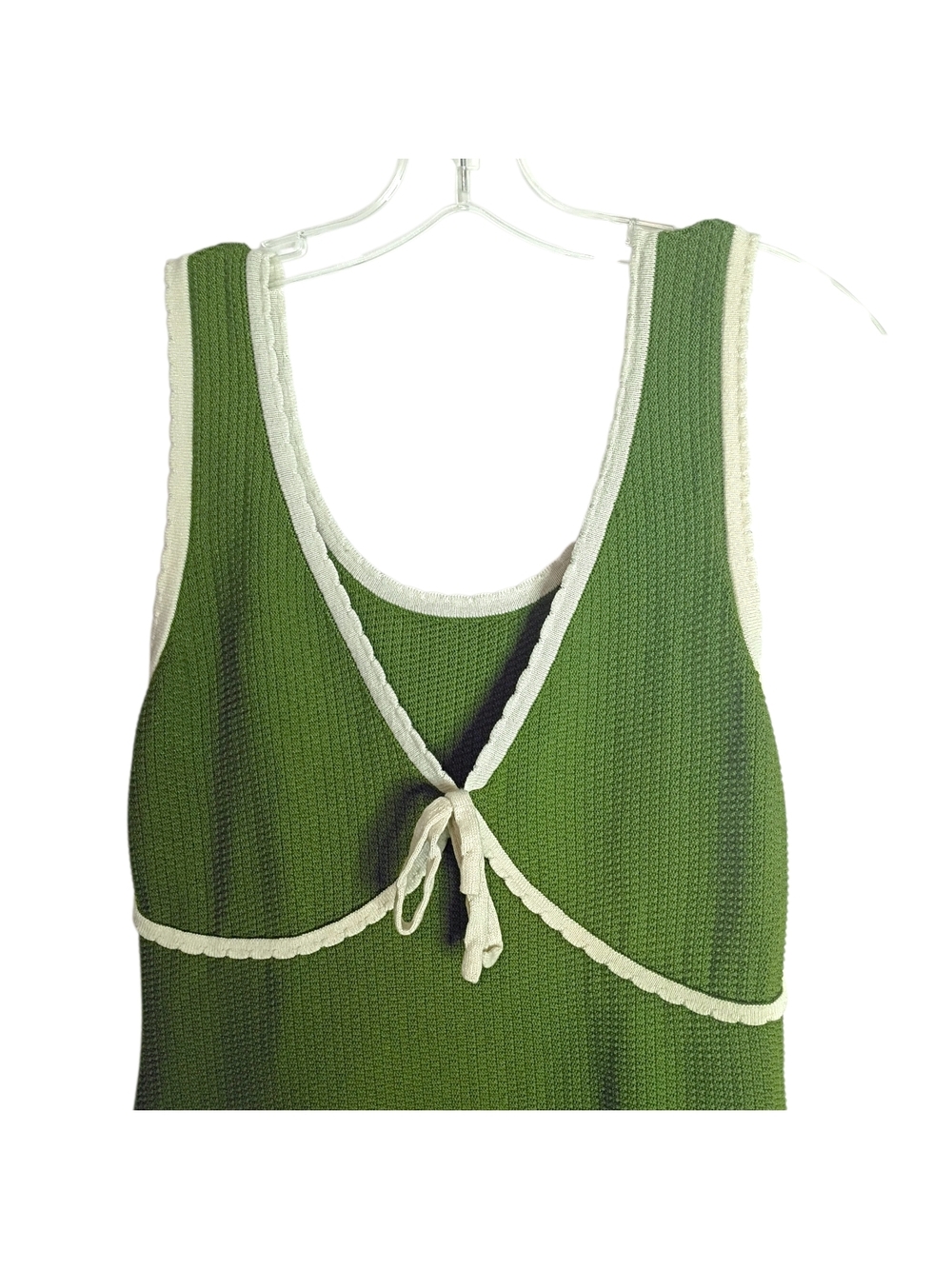 Cider -Green Knit Tank Dress with Cream Trim - 0XL - Picture 2 of 6